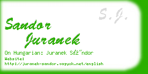 sandor juranek business card